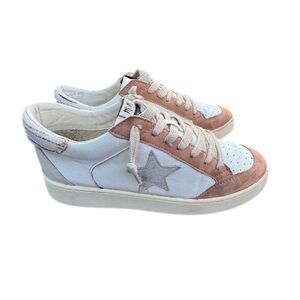 MiiM Juniper Taupe Stripe Star Sneaker Suede Leather Grunge Edgy Women Size 8.5